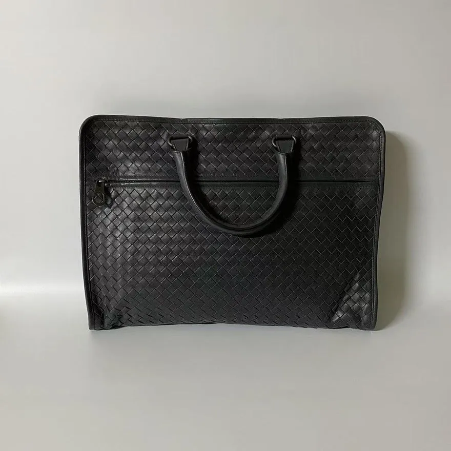 Bottega Veneta Intrecciato Black Leather Tote Bag
