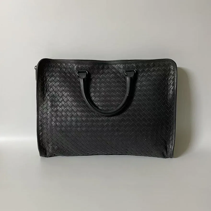 Bottega Veneta Intrecciato Black Leather Tote Bag