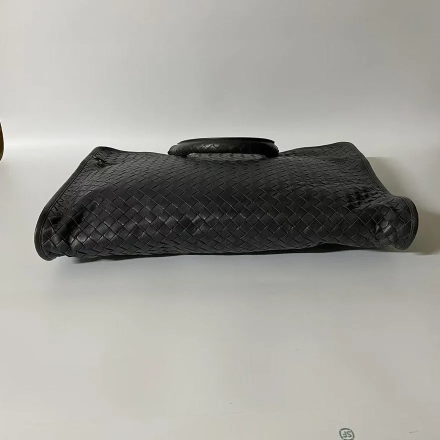 Bottega Veneta Intrecciato Black Leather Tote Bag