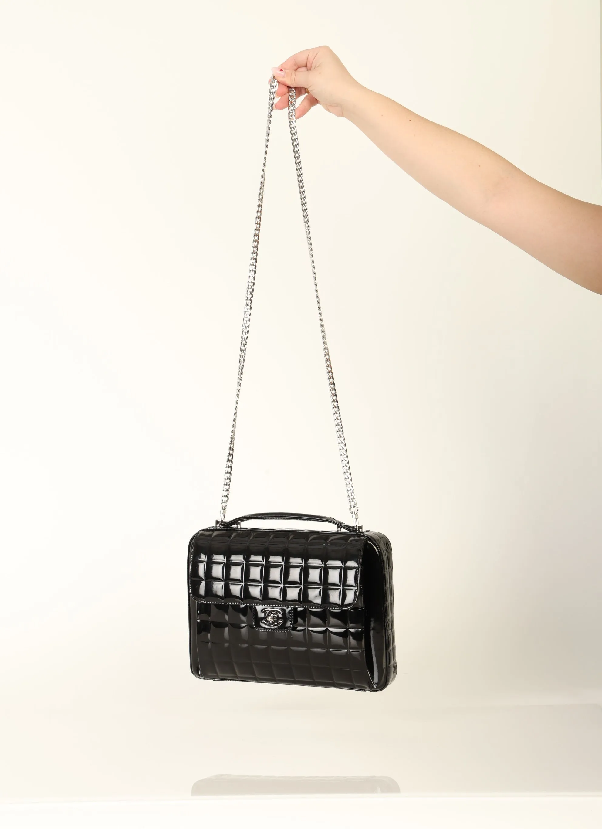Chanel 2002 Patent Chocolate Bar Briefcase