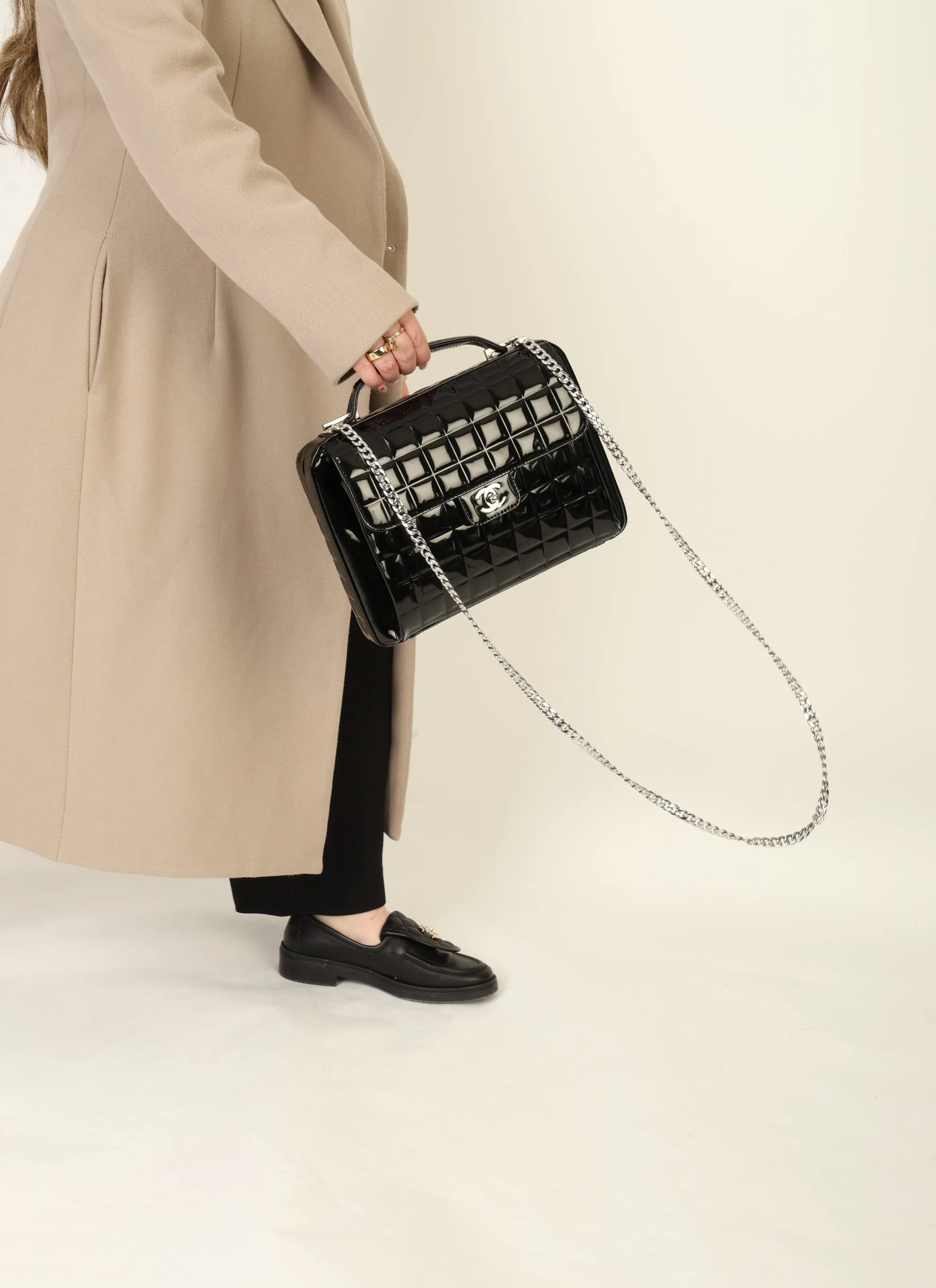 Chanel 2002 Patent Chocolate Bar Briefcase