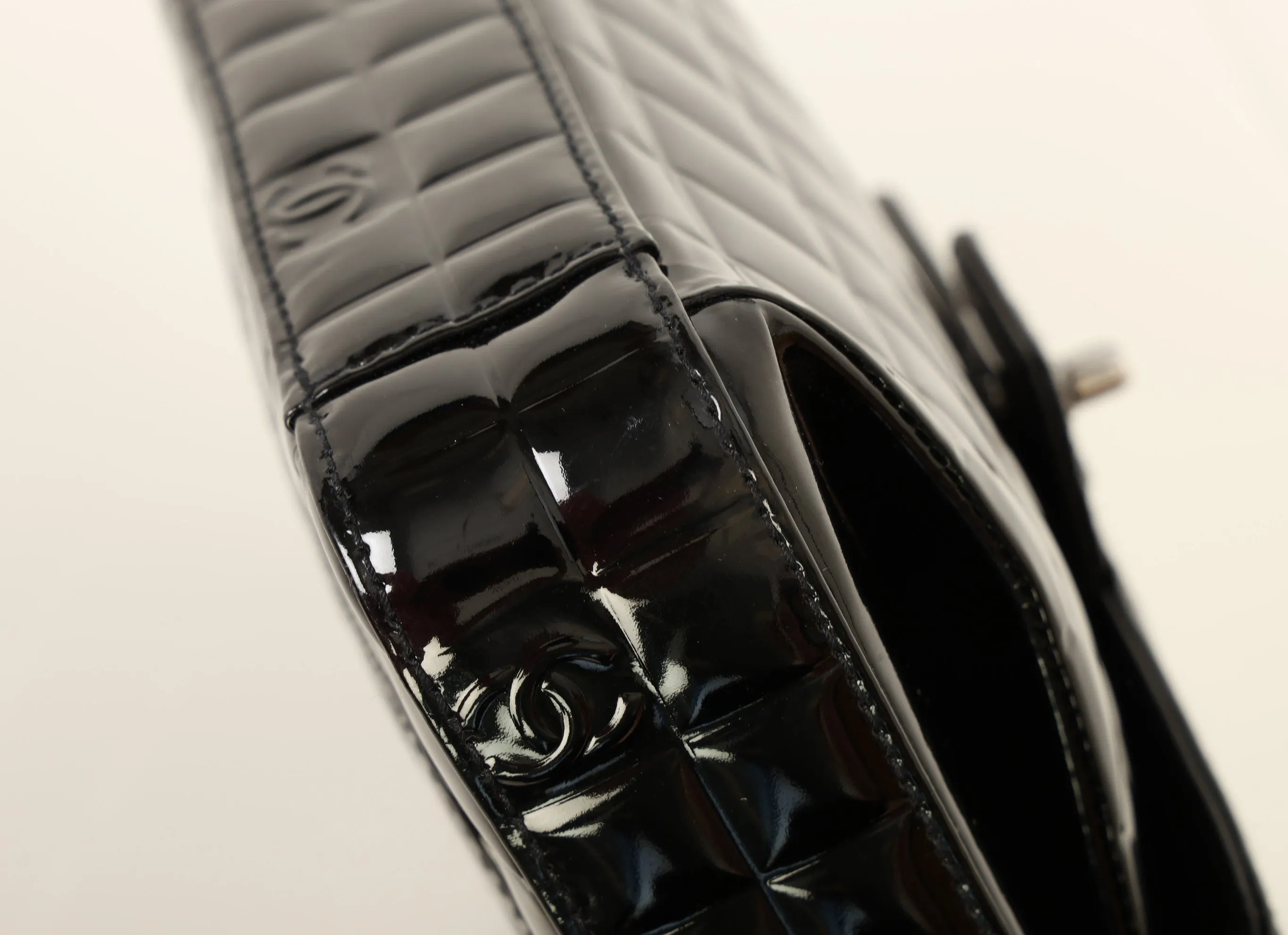 Chanel 2002 Patent Chocolate Bar Briefcase