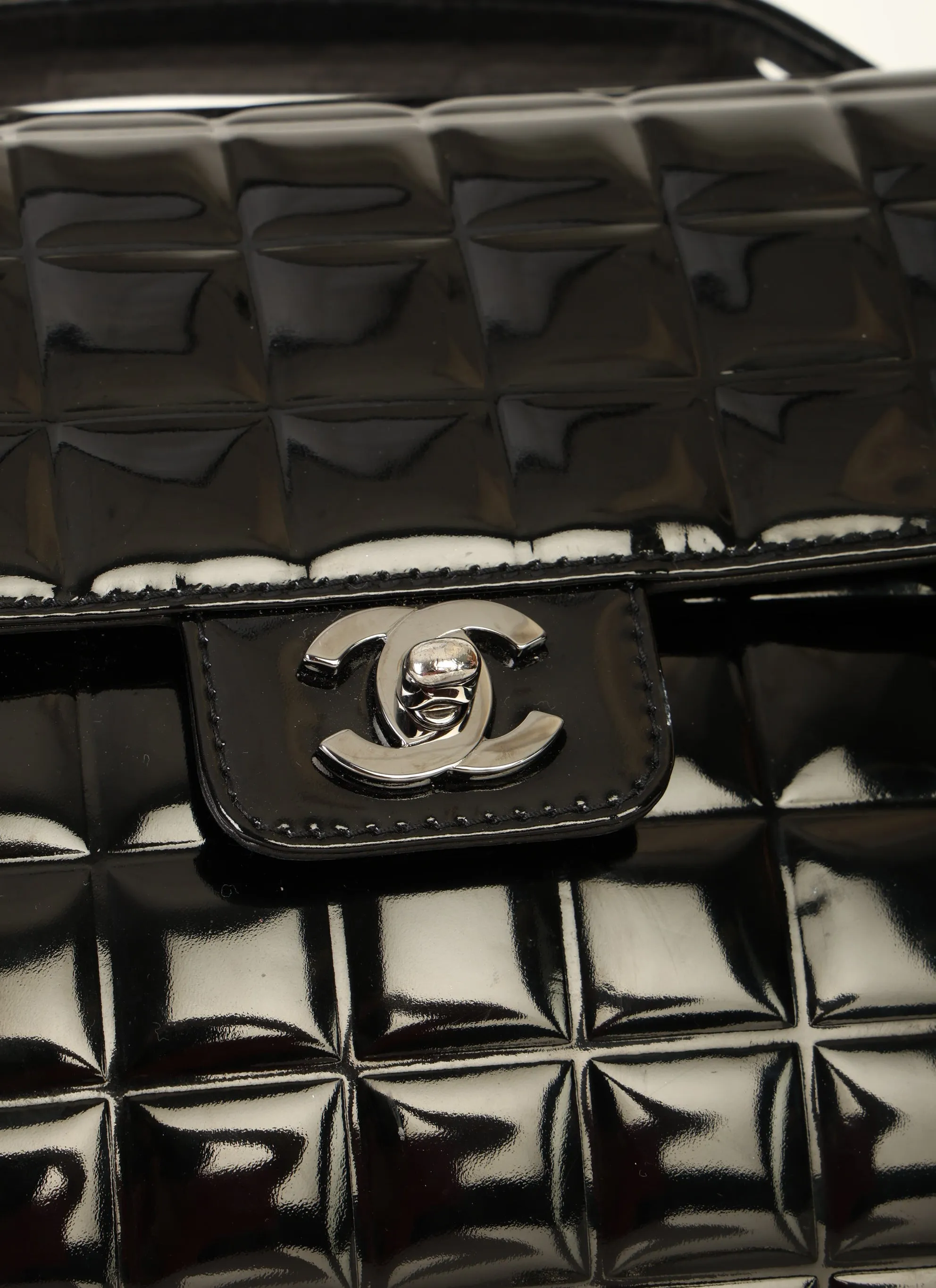 Chanel 2002 Patent Chocolate Bar Briefcase