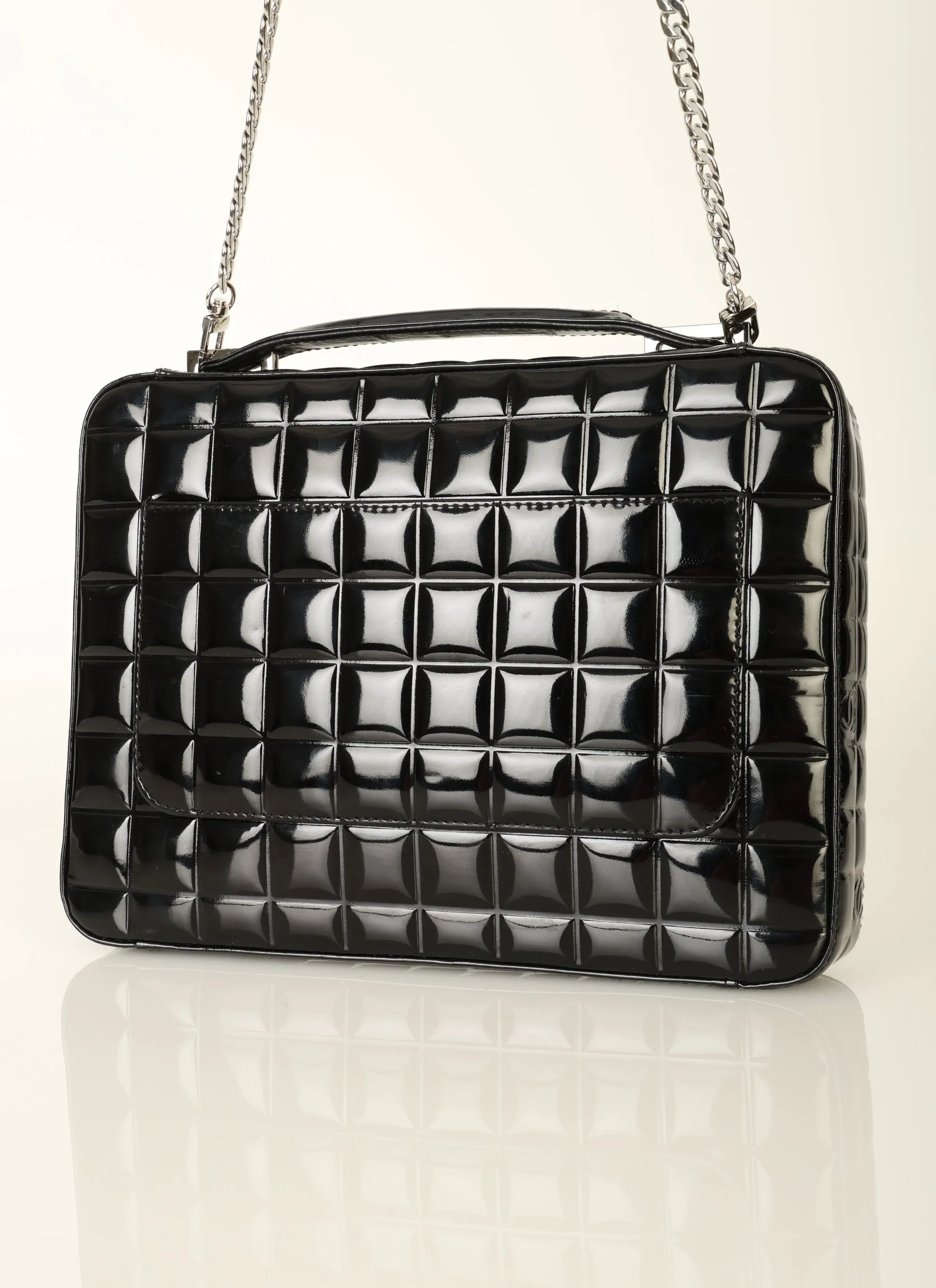 Chanel 2002 Patent Chocolate Bar Briefcase