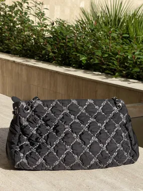 Chanel - cabas nylon noir paris/byzance