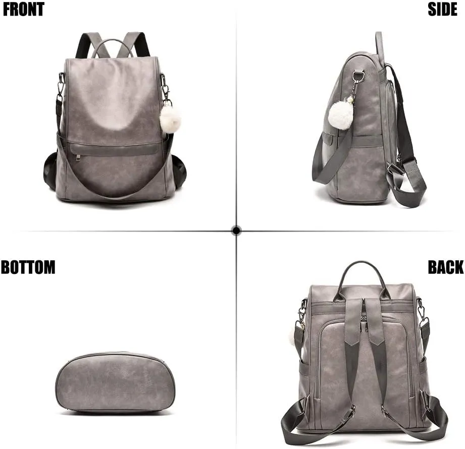 CHERUTY Women Backpack Purse PU Leather Anti-theft Casual Shoulder Bag Fashion Ladies Satchel Bags