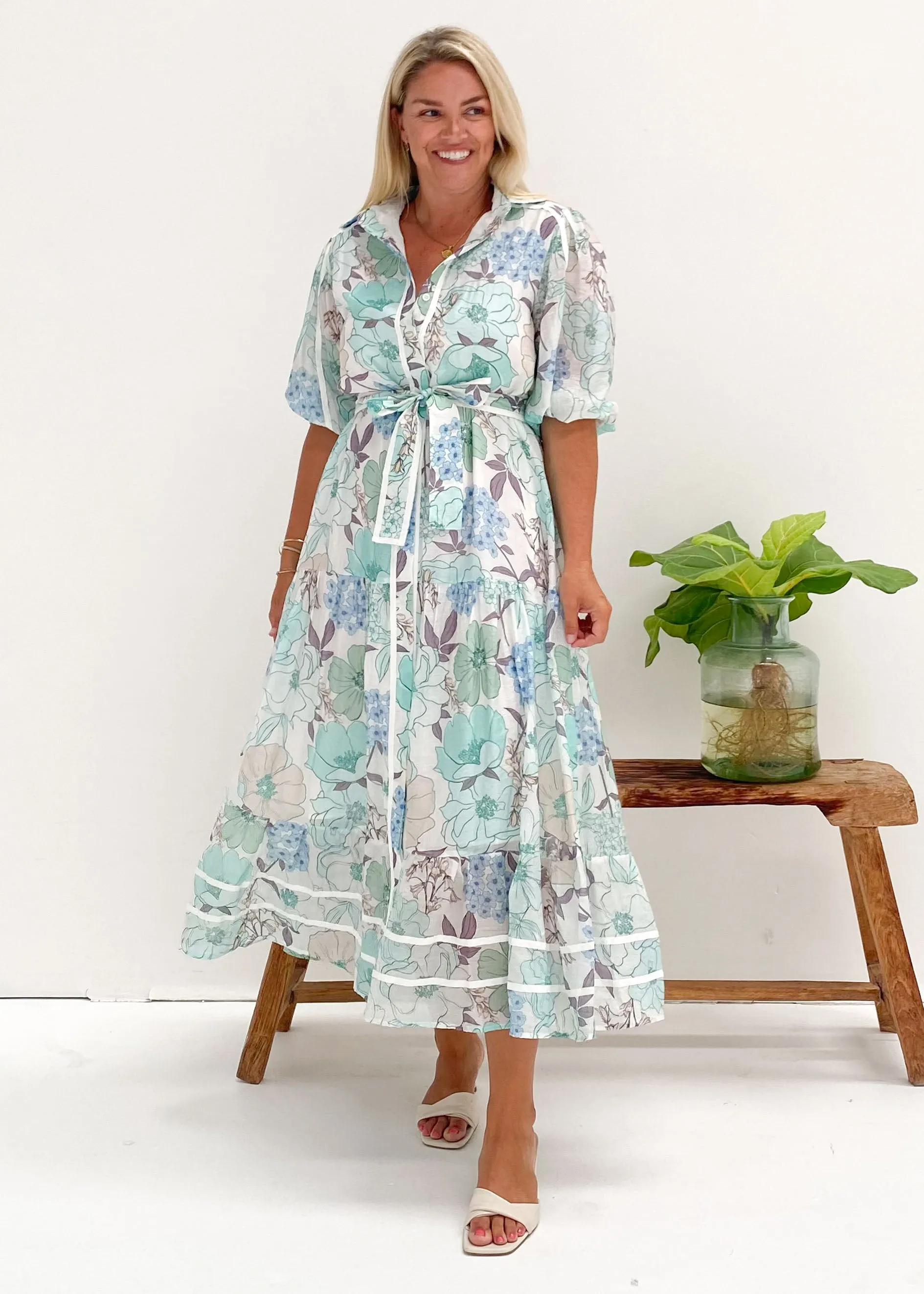 Chesire Maxi Dress - Blue Floral