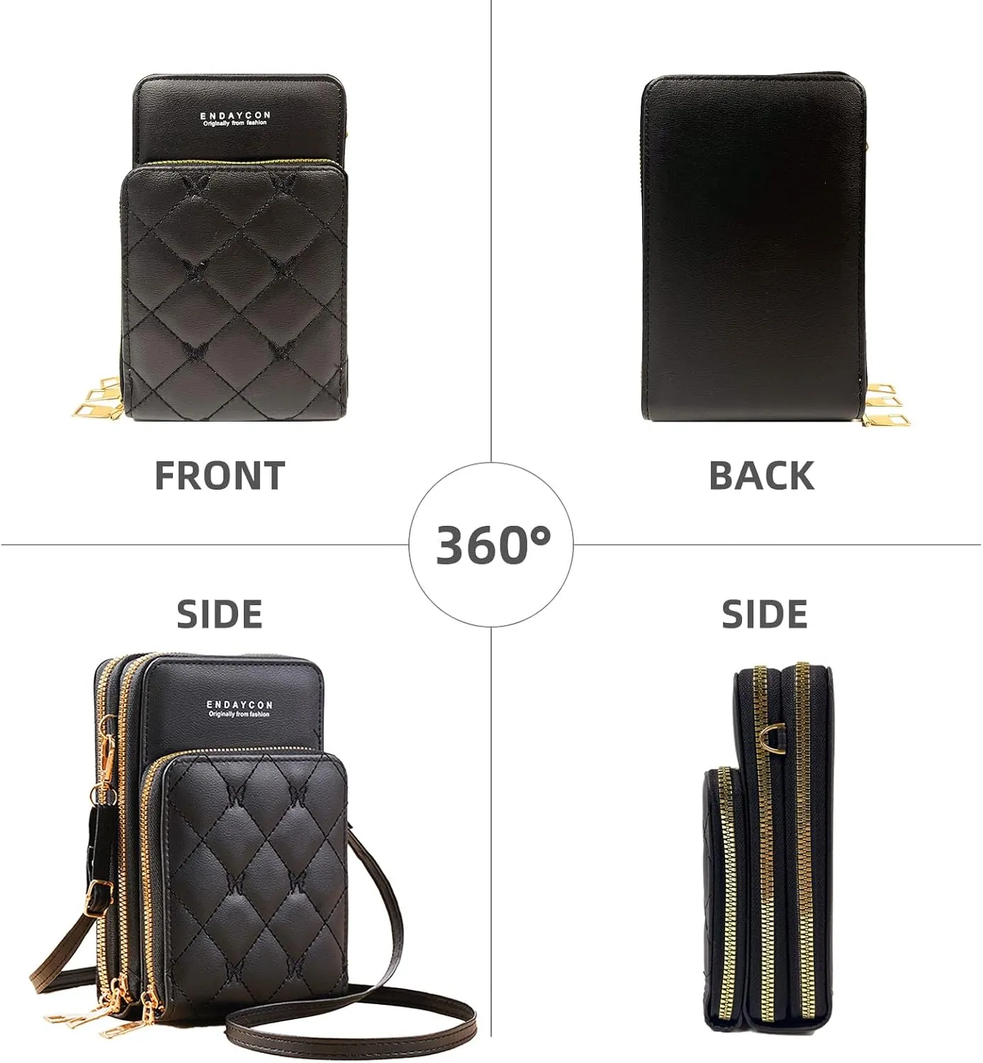 Crossbody for Women, Trendy Small Phone Purse with Secure Card Slots, Lightweight Card wallet