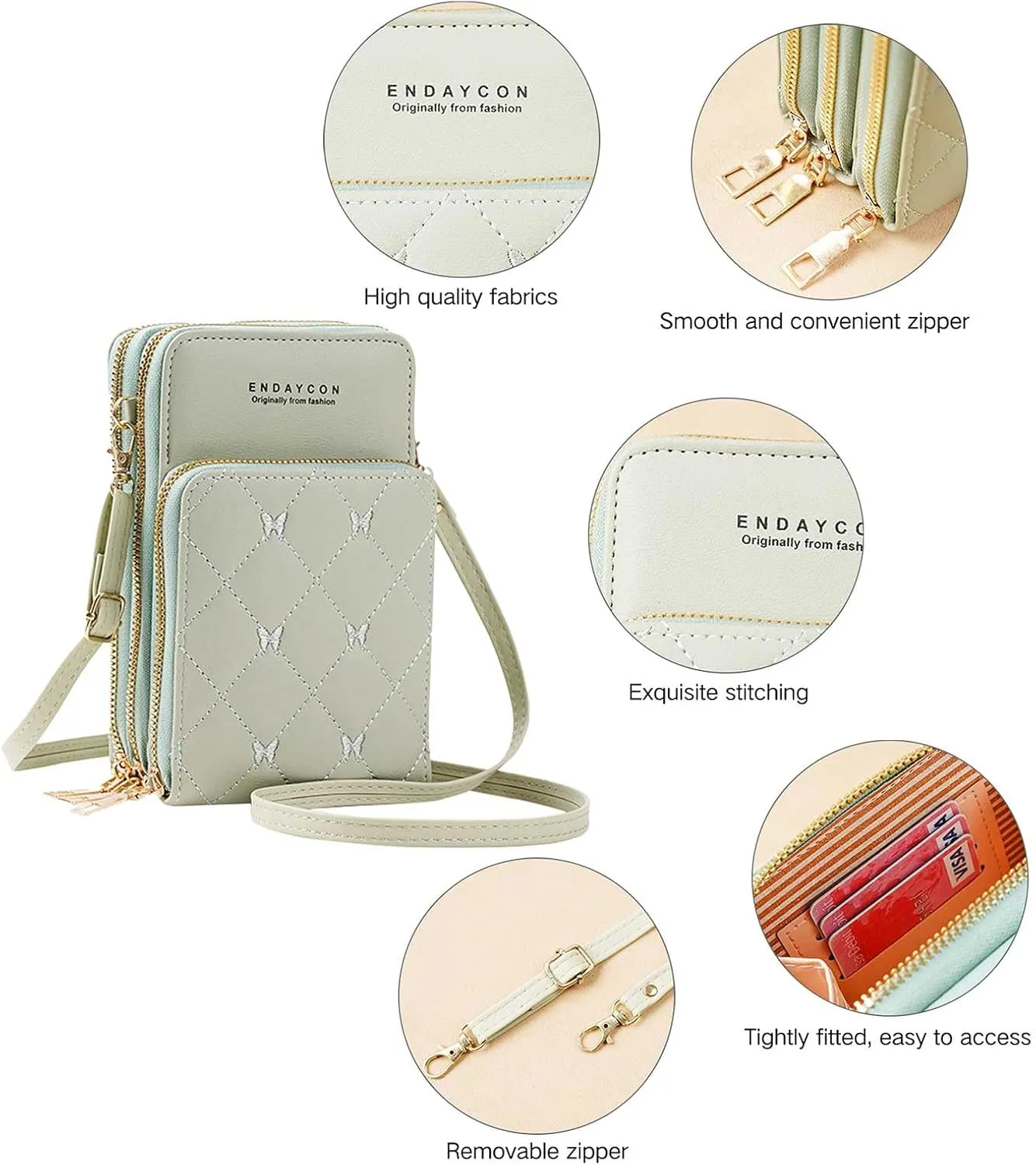 Crossbody for Women, Trendy Small Phone Purse with Secure Card Slots, Lightweight Card wallet