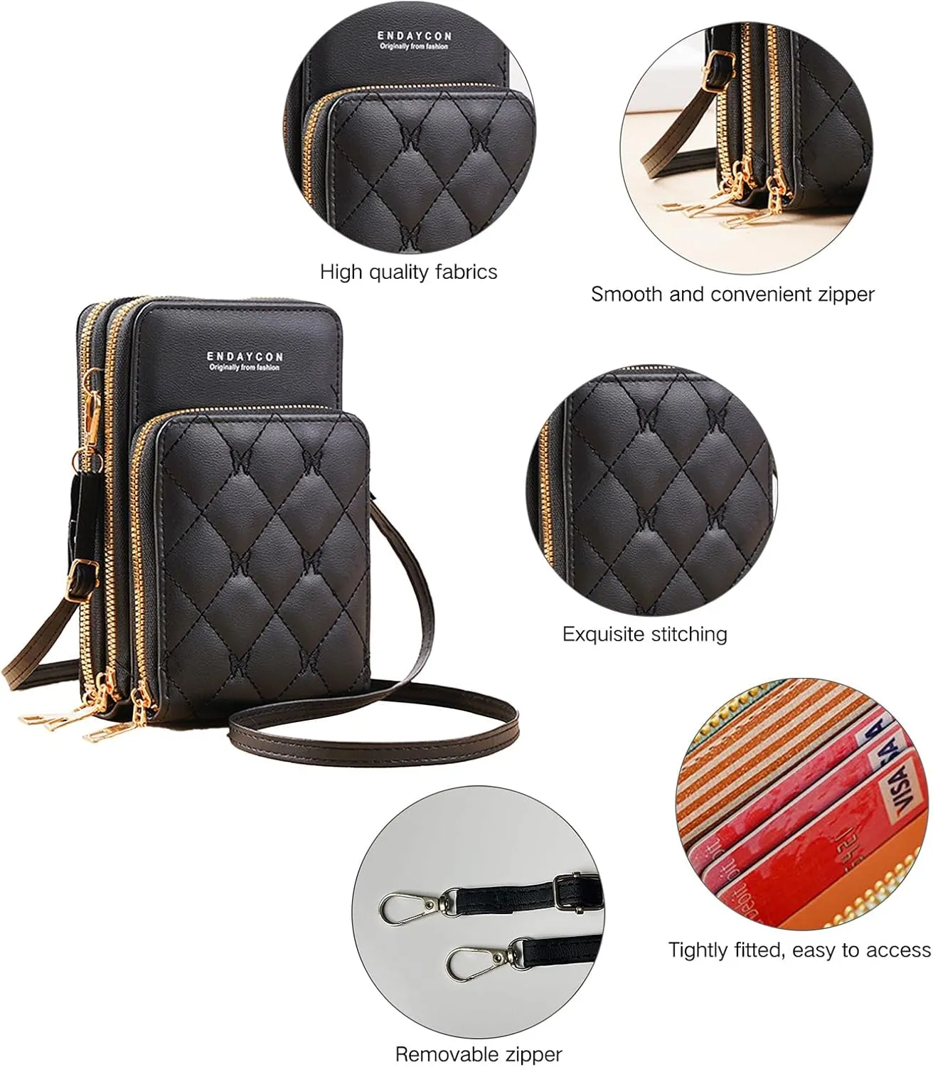Crossbody for Women, Trendy Small Phone Purse with Secure Card Slots, Lightweight Card wallet