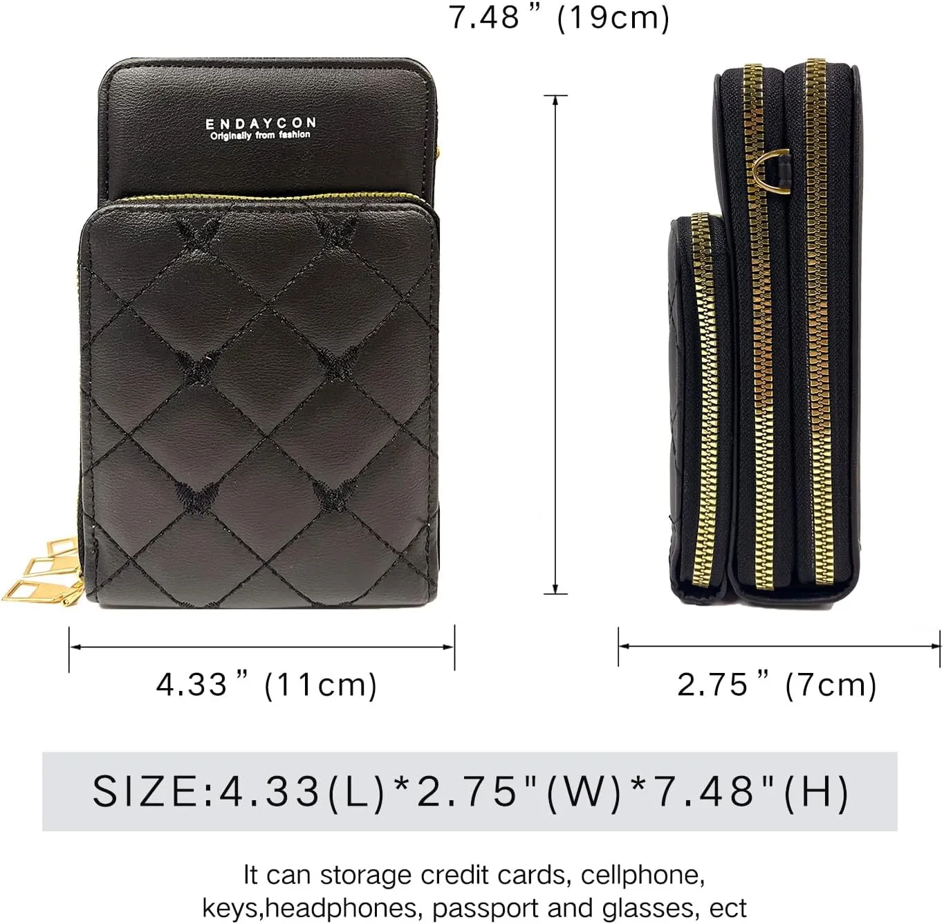 Crossbody for Women, Trendy Small Phone Purse with Secure Card Slots, Lightweight Card wallet