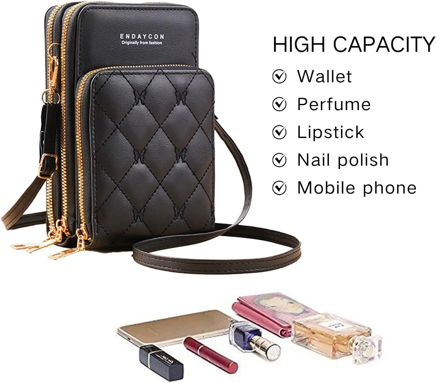 Crossbody for Women, Trendy Small Phone Purse with Secure Card Slots, Lightweight Card wallet