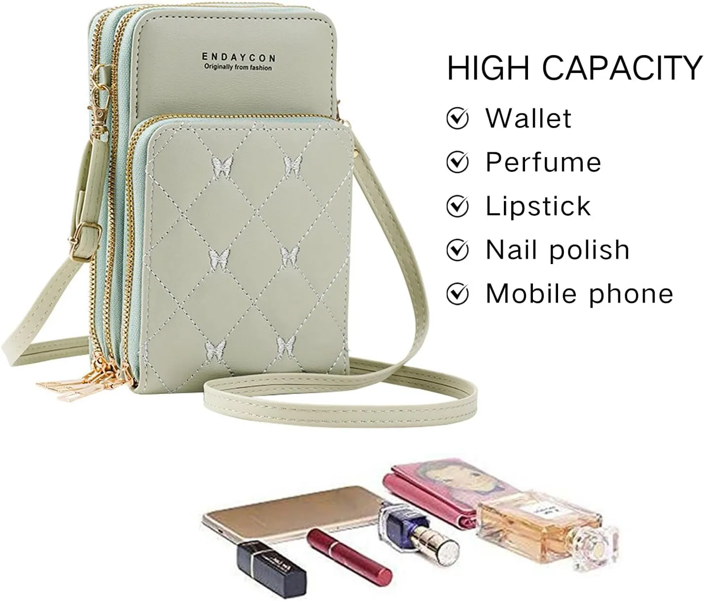 Crossbody for Women, Trendy Small Phone Purse with Secure Card Slots, Lightweight Card wallet