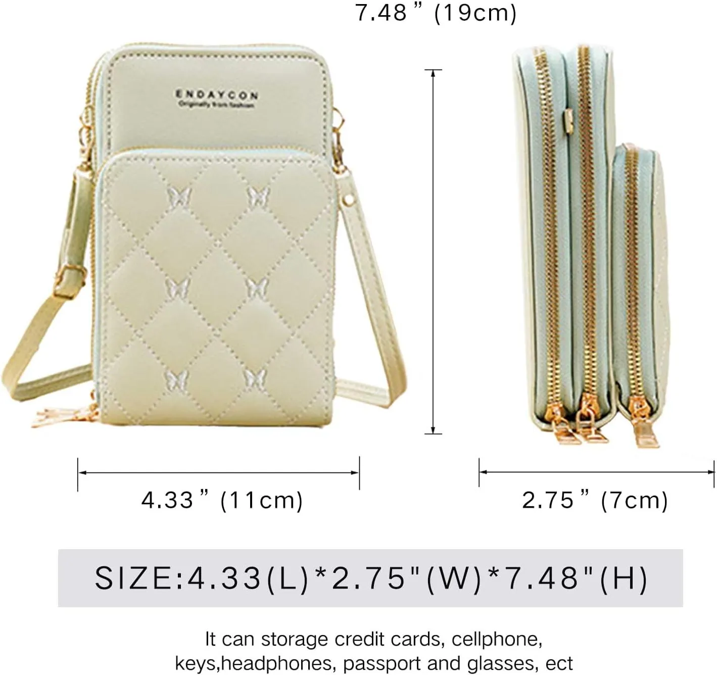 Crossbody for Women, Trendy Small Phone Purse with Secure Card Slots, Lightweight Card wallet