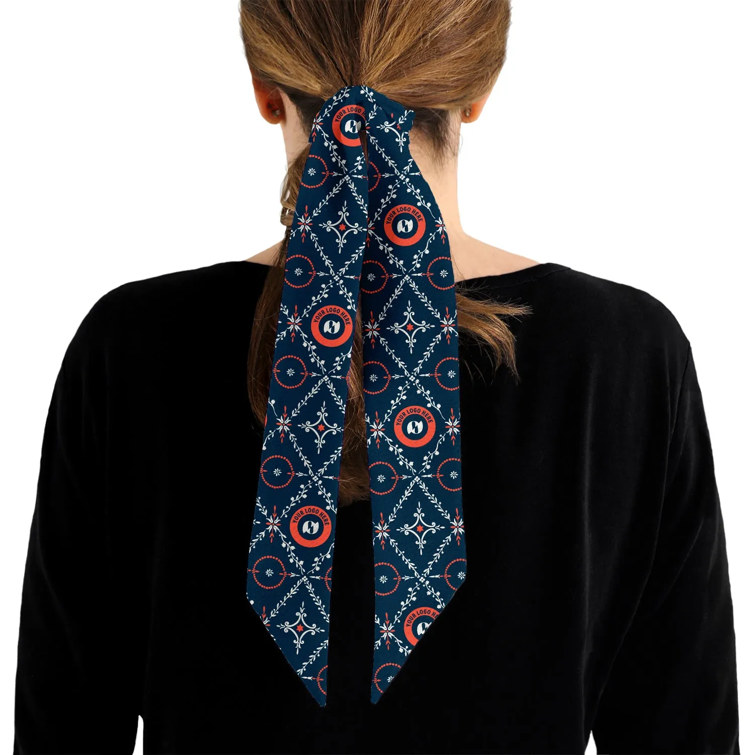 Custom Argyle Floral 2 Logo Hair Scarf