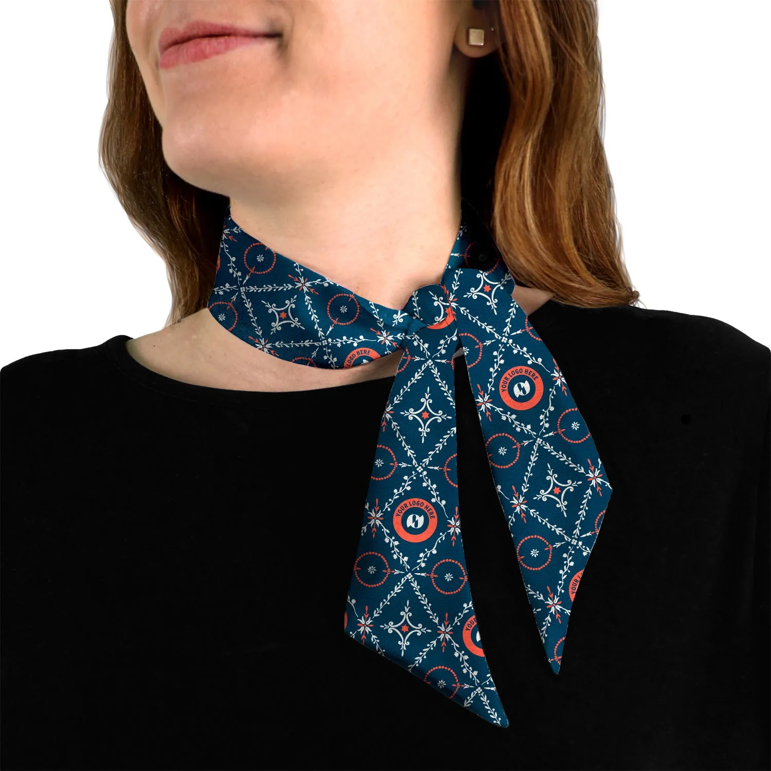Custom Argyle Floral 2 Logo Hair Scarf