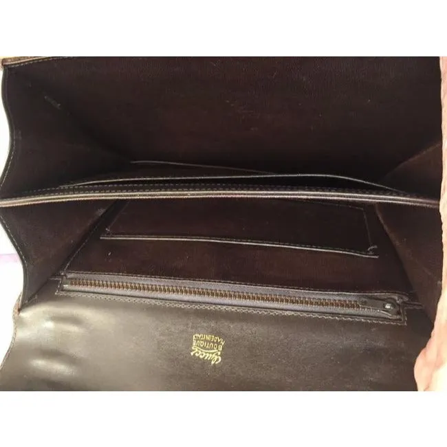 Gucci Vintage Pursesdesigner Purses Square G Logo Print Suede And Leather In Browns Leathersuede Sho