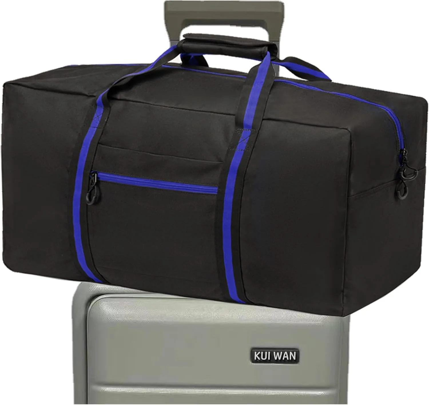 KUI WAN Duffle Bags for Travel Lightweight Travel Bag for Storage, Foldable Waterproof Duffel Bag for Overnight Camping Men Women, Blue, 60L-24.8 inches, Luggage- Carry-on Luggage