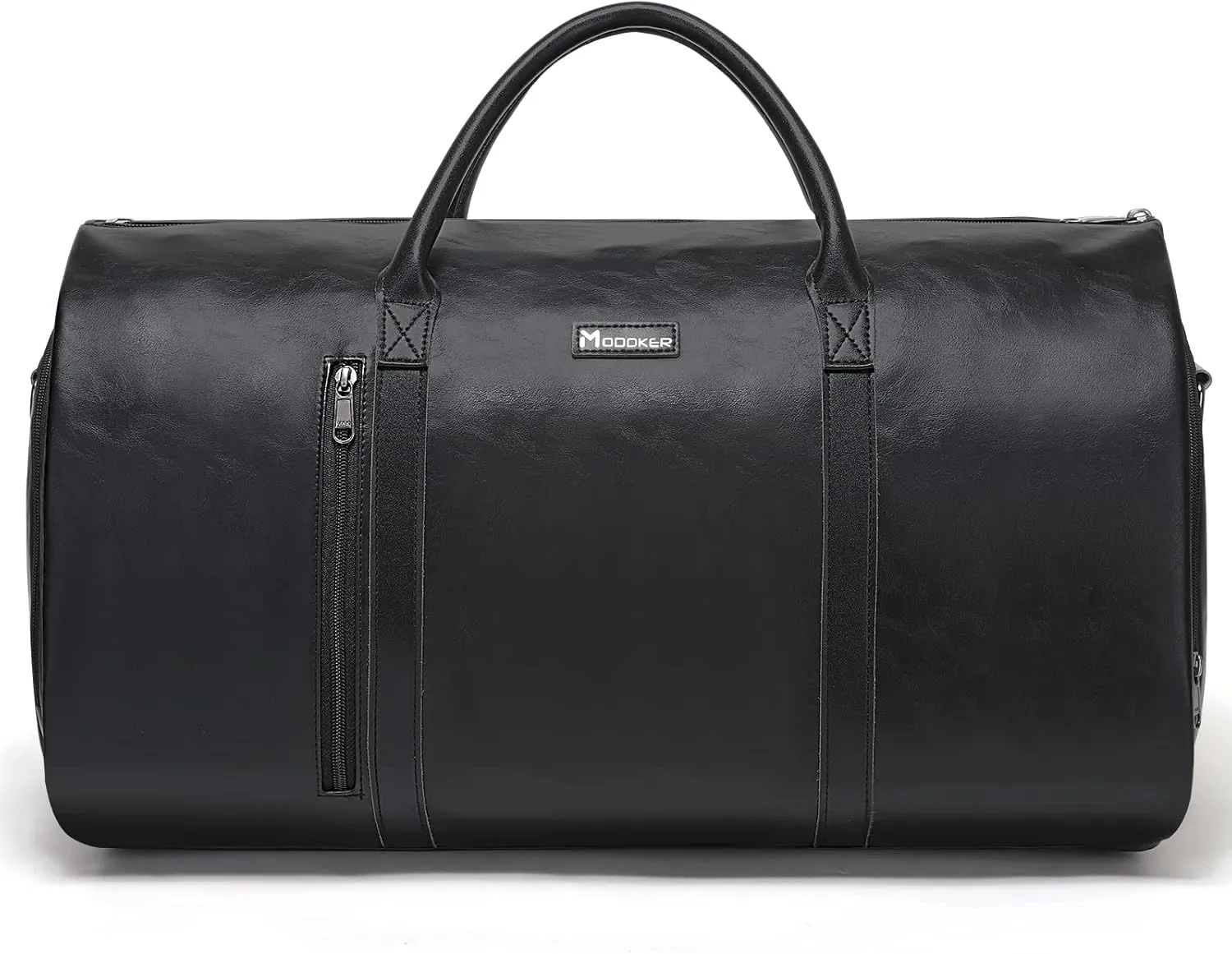 Leather Garment Bag for Travel, Modoker Carry On Suit Carrier Travel Bag with Shoulder Strap/Multiple Pockets - Ideal for Business Trips & Weekend Getaways - The Garment Duffel Bag for Traveling Men,