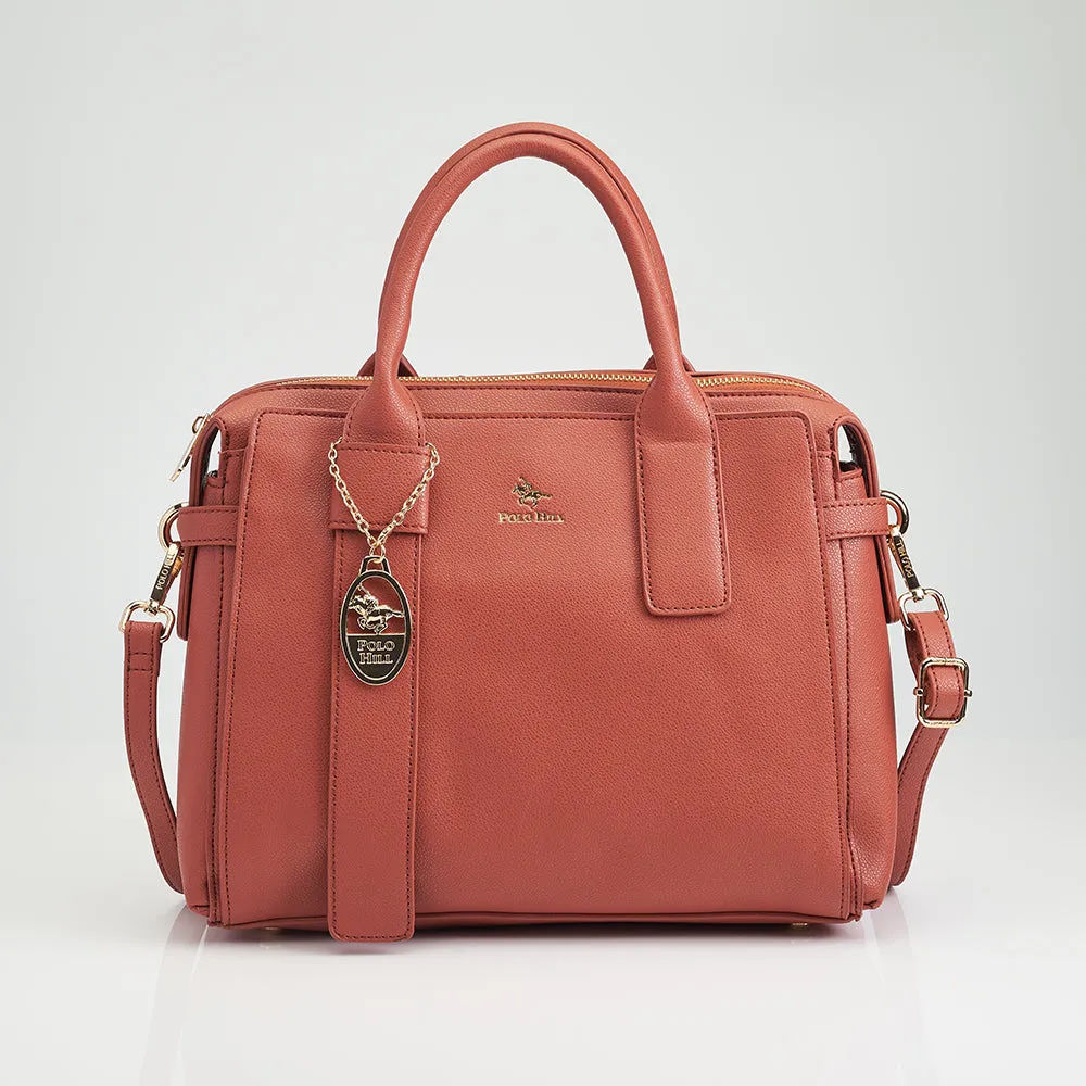 Lopsided Tab Briefcase-Shaped Business Handbag