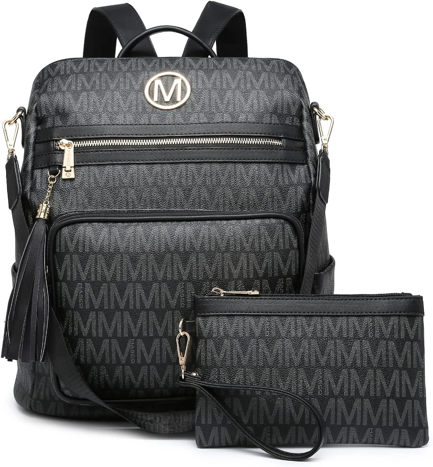 MKP COLLECTION Women Fashion Backpack Purse Convertible Large Rucksack Versatile Travel Shoulder Bags Handbag Set with Tassel