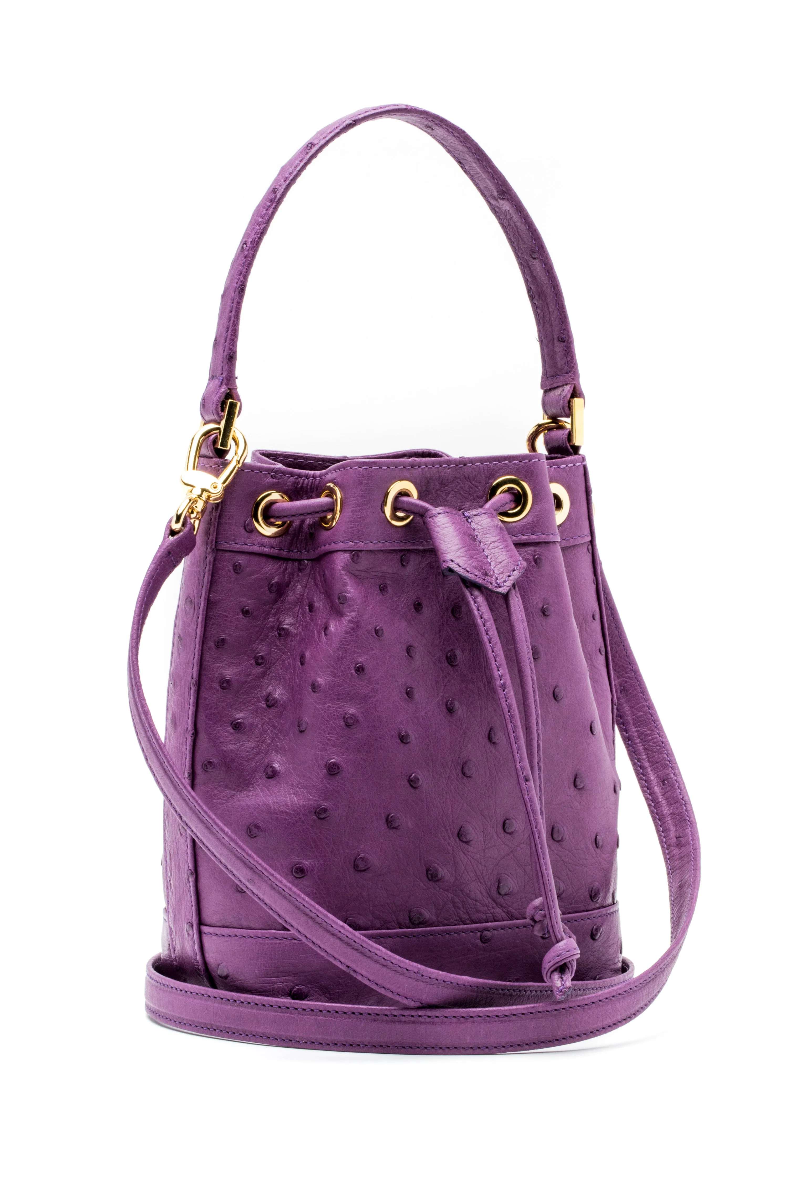 Petite Isla Tote in Purple Ostrich