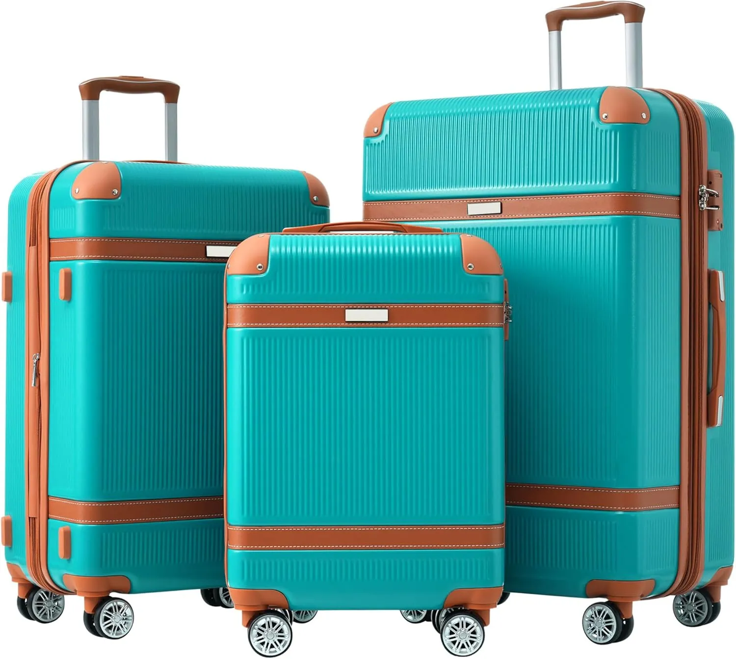 Piece Lightweight Hardshell Luggage Set: Secure, Expandable & Maneuverable