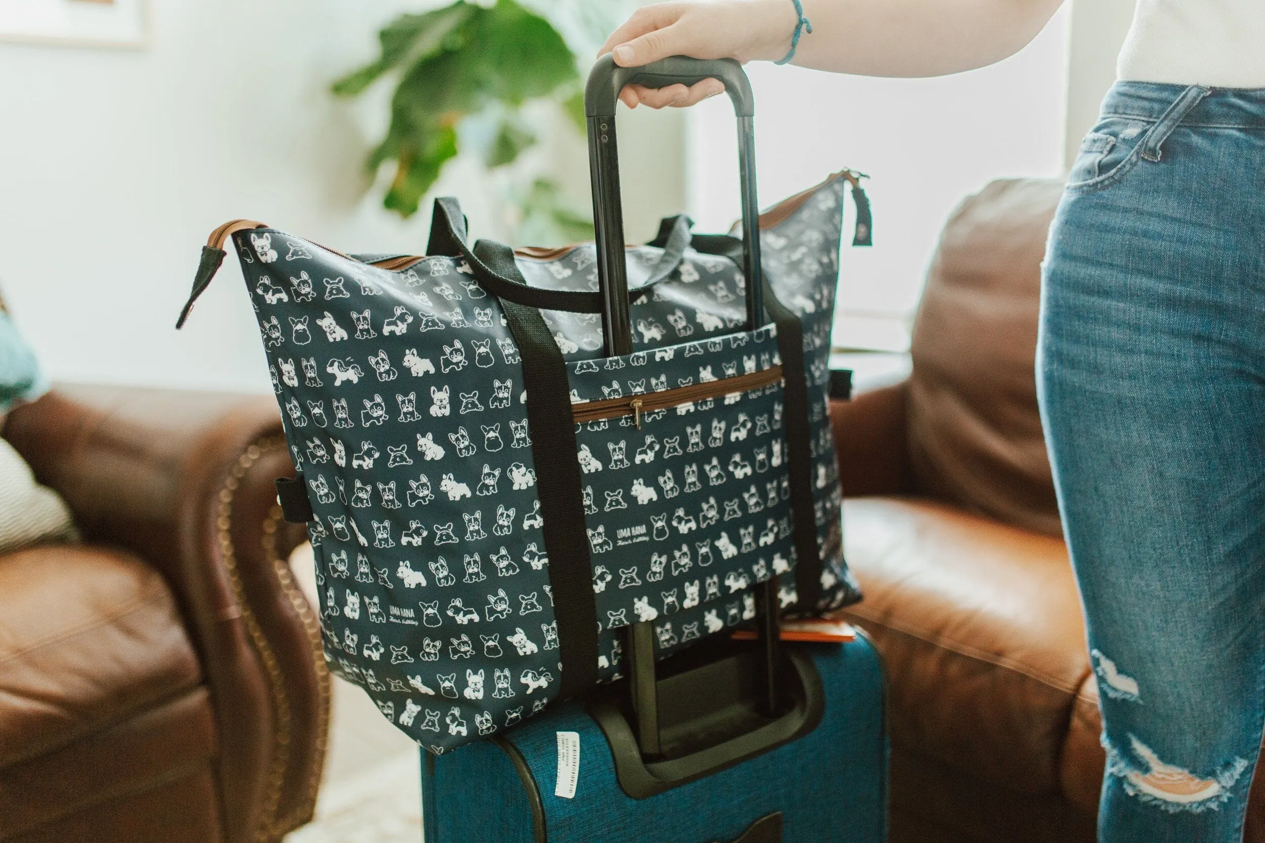 Purple Corgis & Coffee Extra Large Travel Tote
