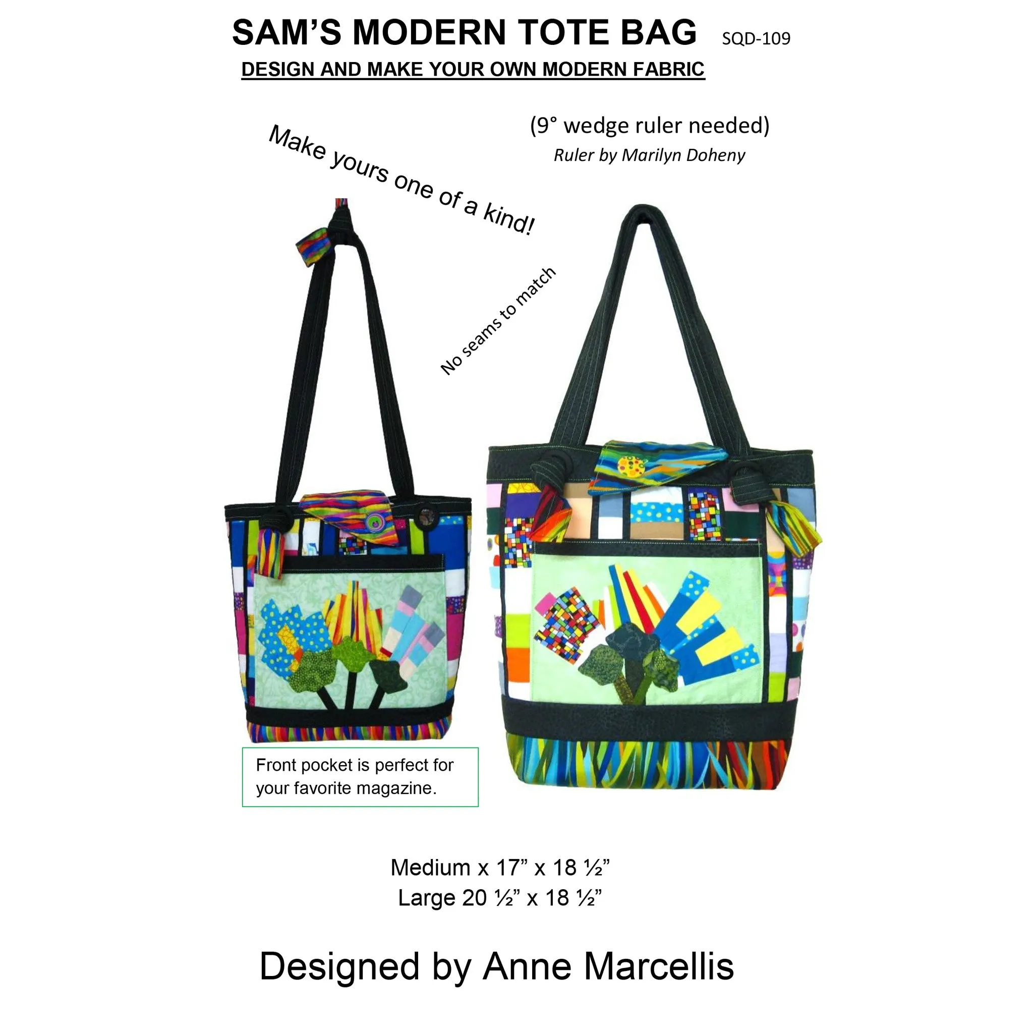 Sam's Modern Tote Bag Pattern SQD-109w  - Wholesale Product