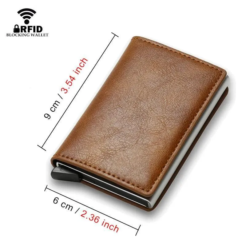 Sleek Carbon Fiber RFID Trifold Wallet: Secure Black Money Holder for Men