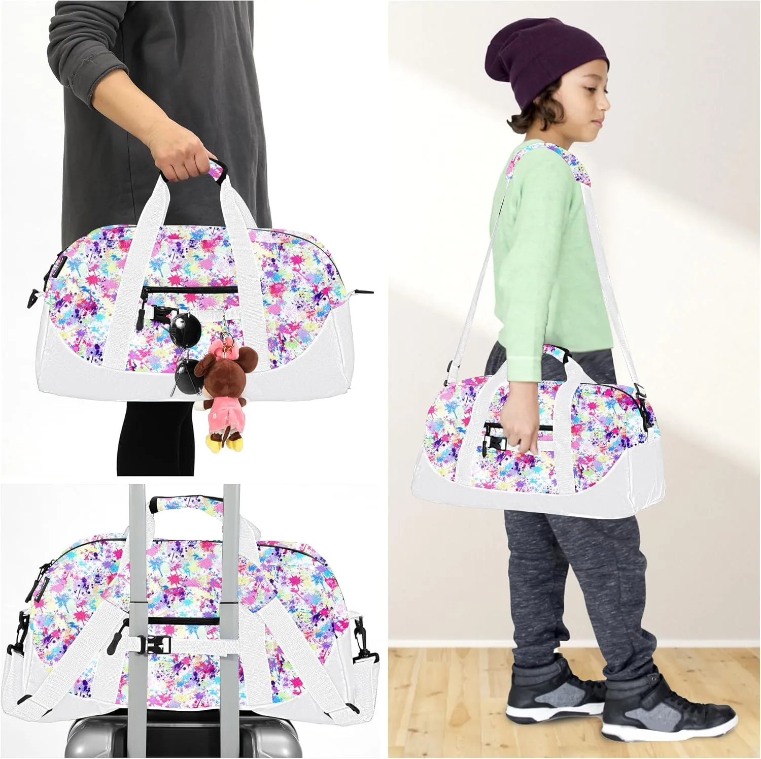 Stumdo Kids Overnighter Duffel Bags for kids, Carry-On Size & Ideal for School Practice or Overnight Travel Weekender Tote for Travel Gym Sport bag for Boys & Girls, 11chua, Style