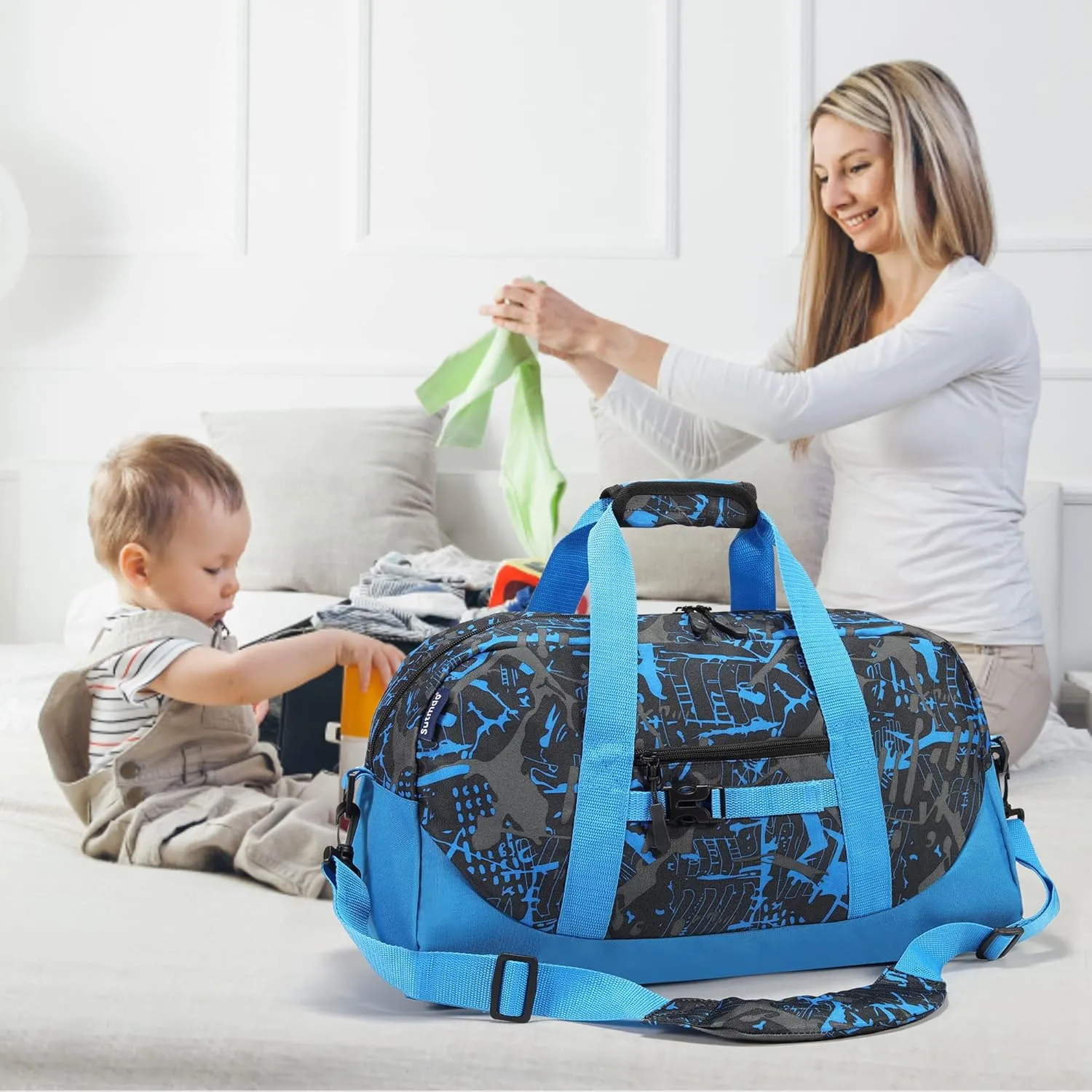 Stumdo Kids Overnighter Duffel Bags for kids, Carry-On Size & Ideal for School Practice or Overnight Travel Weekender Tote for Travel Gym Sport bag for Boys & Girls, 11tylan, Style