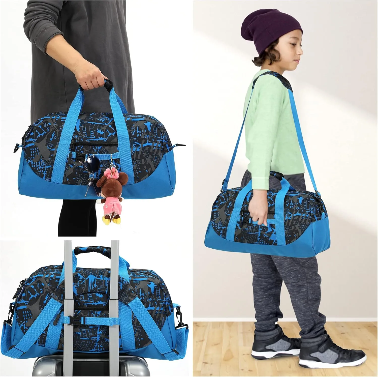 Stumdo Kids Overnighter Duffel Bags for kids, Carry-On Size & Ideal for School Practice or Overnight Travel Weekender Tote for Travel Gym Sport bag for Boys & Girls, 11tylan, Style