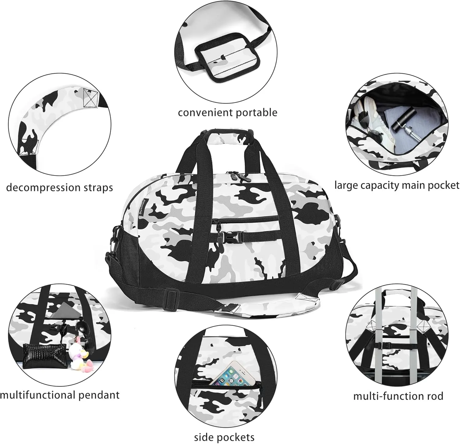 Stumdo Kids Overnighter Duffel Bags for kids, Carry-On Size & Ideal for School Practice or Overnight Travel Weekender Tote for Travel Gym Sport bag for Boys & Girls, 71fen, Style