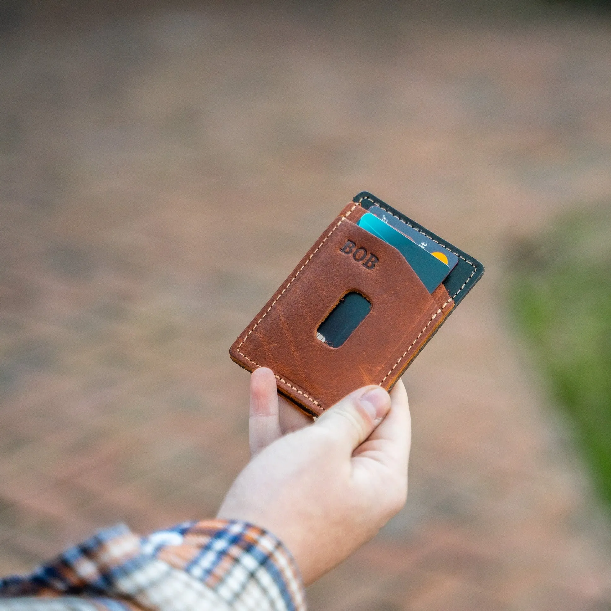 The Levi Fine Leather Vertical Magnetic Money Clip Wallet