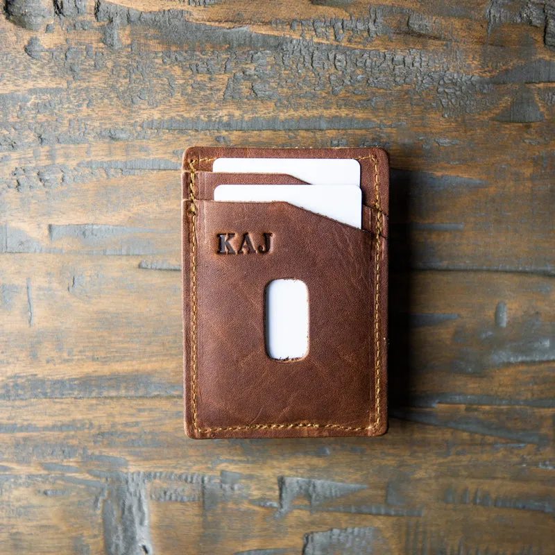 The Levi Fine Leather Vertical Magnetic Money Clip Wallet