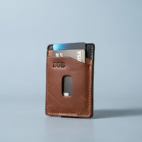 The Levi Fine Leather Vertical Magnetic Money Clip Wallet
