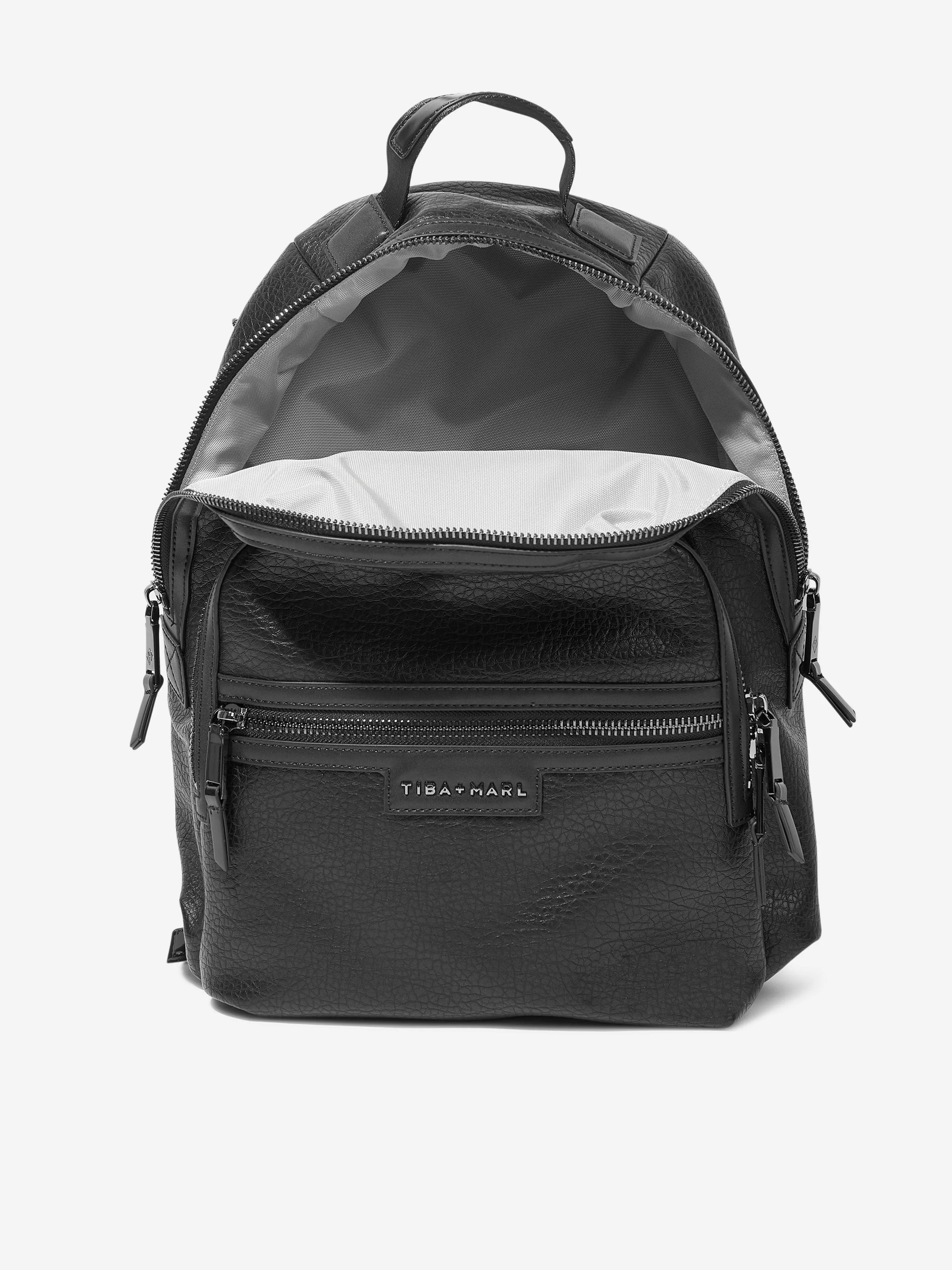Tiba   Marl Baby Elwood Changing Backpack in Black (42cm)