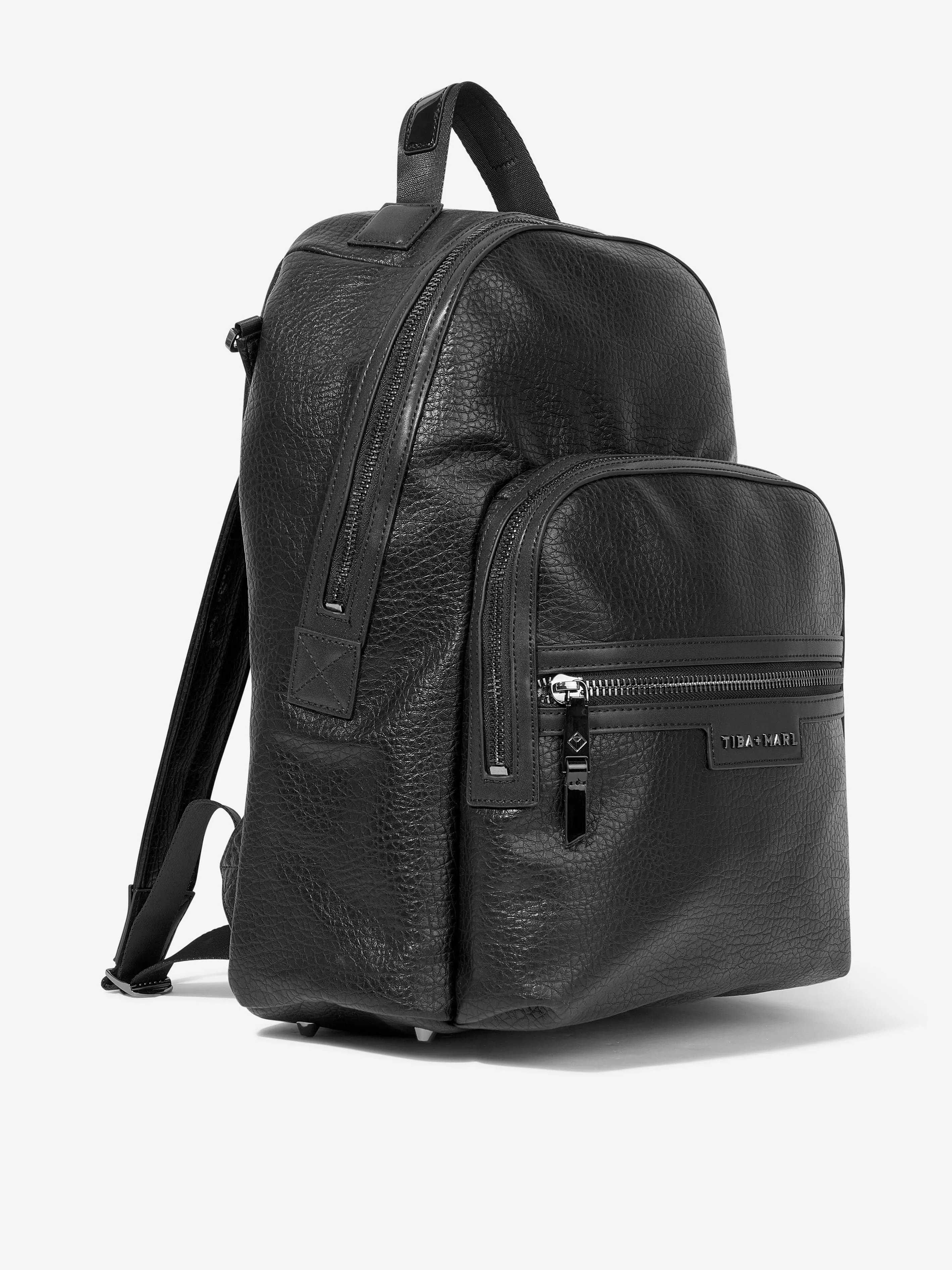 Tiba   Marl Baby Elwood Changing Backpack in Black (42cm)