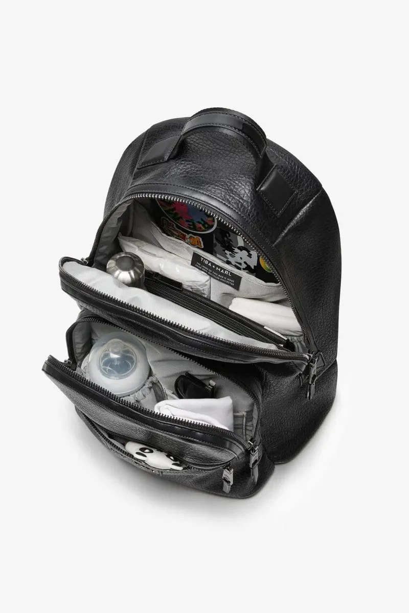 Tiba   Marl Baby Elwood Changing Backpack in Black (42cm)