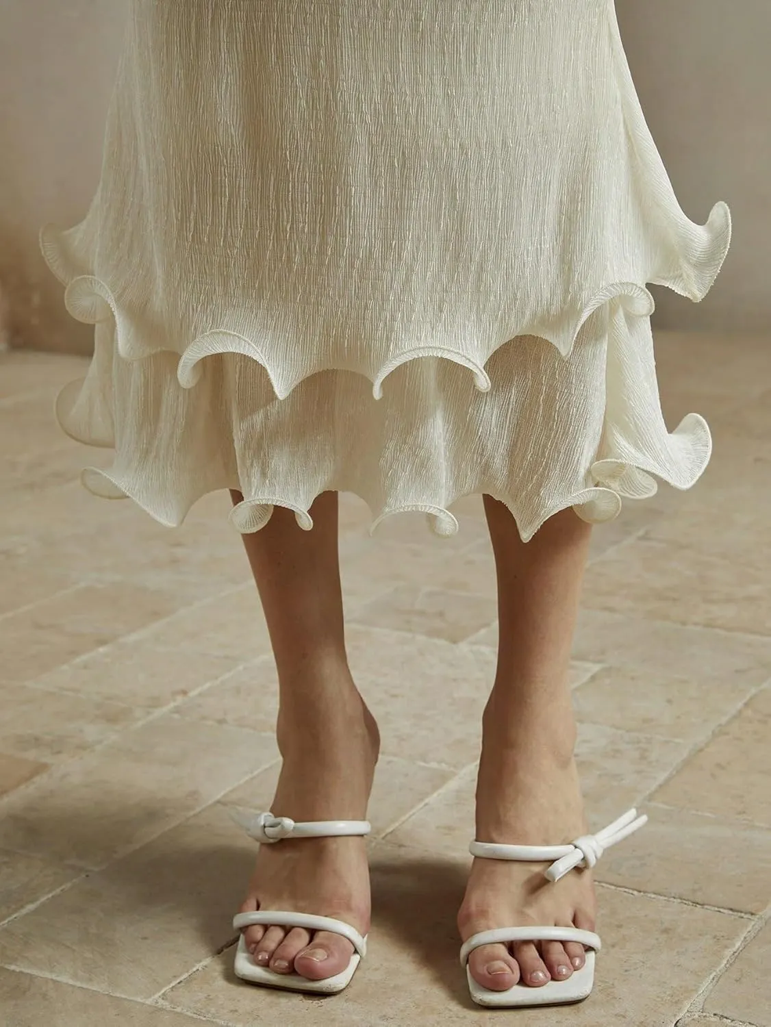 Women's Trendy Beach Skirts Elegant Ruffle Trim Skirt Maxi Women
