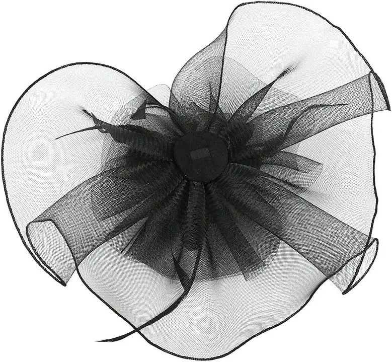 YSJOY Elegant Veil Mesh Feather Fascinator Hat Flower Wedding Party Hat