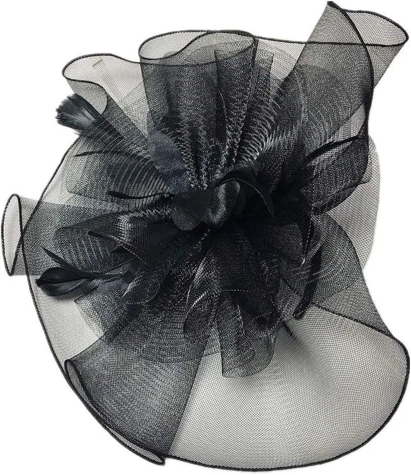 YSJOY Elegant Veil Mesh Feather Fascinator Hat Flower Wedding Party Hat